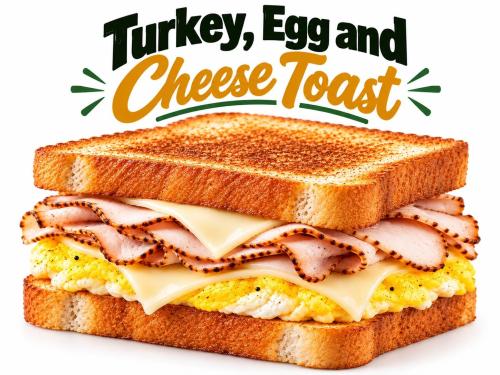 Toast turkey, egg & cheese